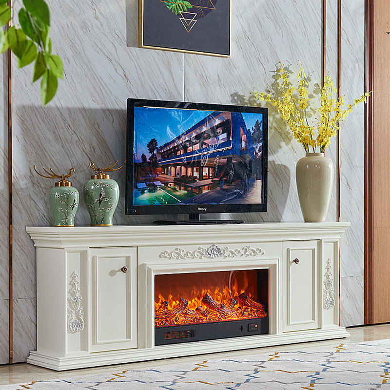 Meuble télé avec foyer Vintage Style