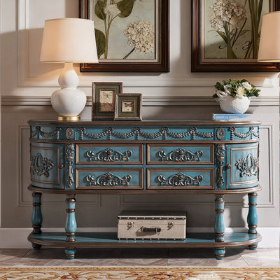 Console en bois massif 78,7 po Castleman