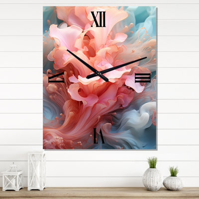 Blue And Light Pink Abstract Playfulness - Abstract Shapes Modern Wall Clock