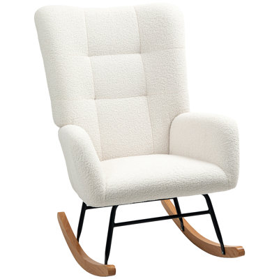 Mahalia Teddy Velvet Rocking Chair