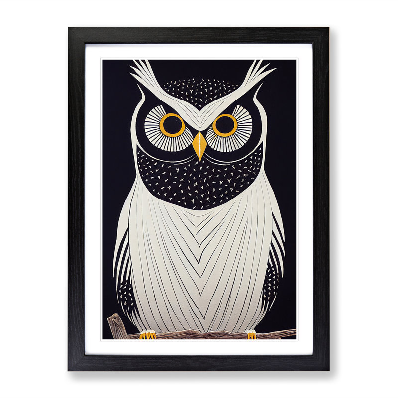 The Unusual Owl - Framed Print, Black, 64cm H x 46cm W x 2cm D