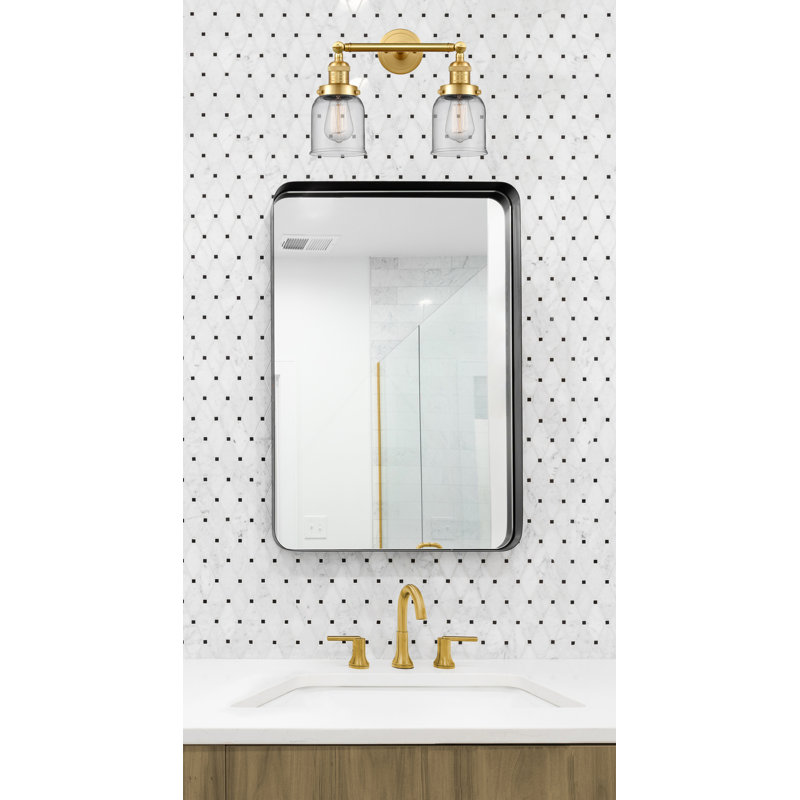 Éclairage pour meuble-lavabo 19 po 2 lumières Bell, H 10 po x l 16 po, Clair, Or satiné