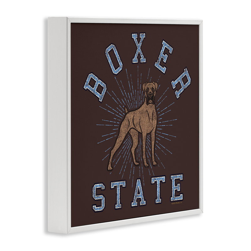 Art rétro de la giclée de Boxer State par Spirit Animals / Life Is High, Estampe numérique encadrée blanc bord de mer