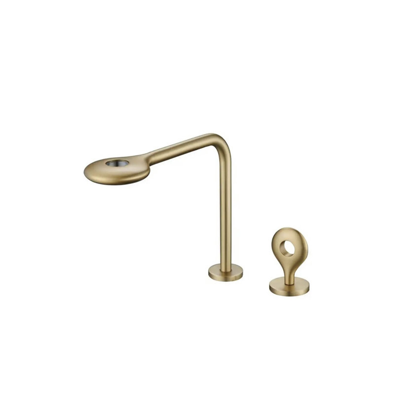 Robinet de salle de bain à large entraxe, Or