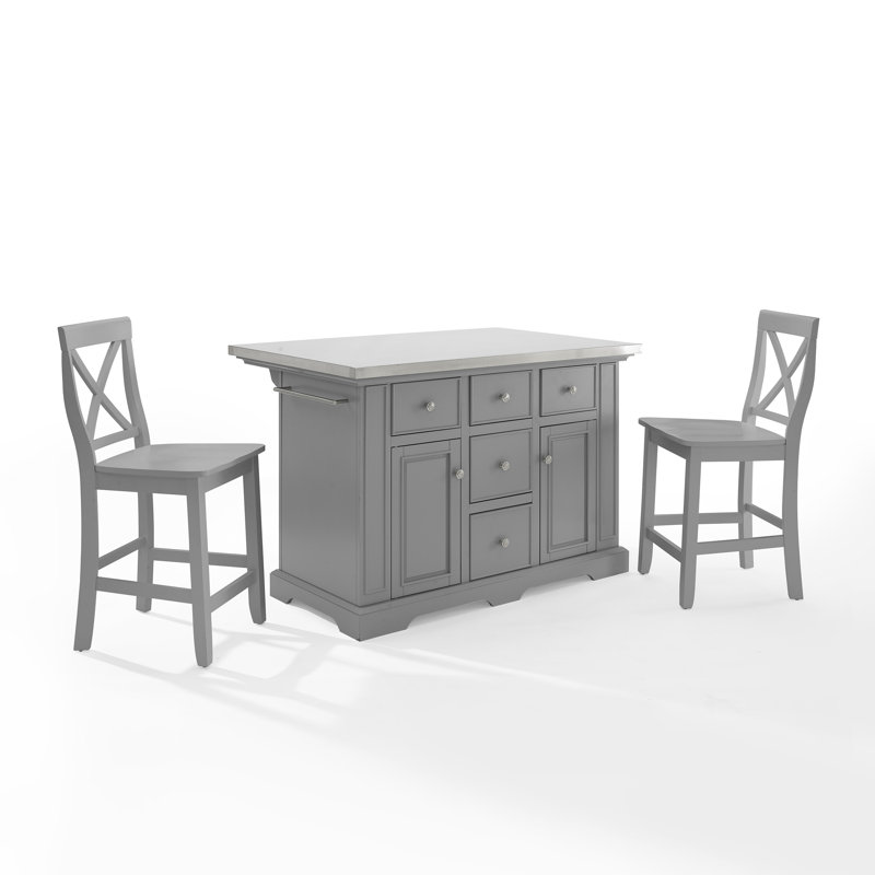 Ensemble d'îlot de cuisine 50 "Diamondback, Acier inoxydable, Gris