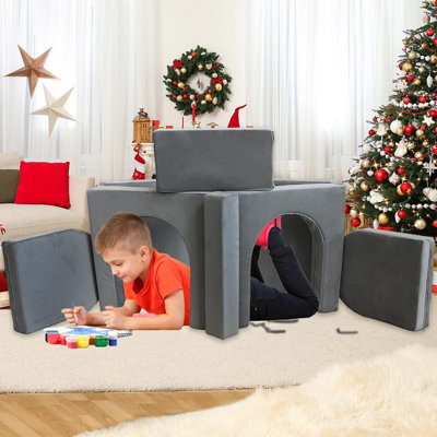 10pcs Modular Kids Play Sofa Couch – Multifunctional Foam Cushions For Playrooms, Convertible Floor Furniture For Boys And Girls