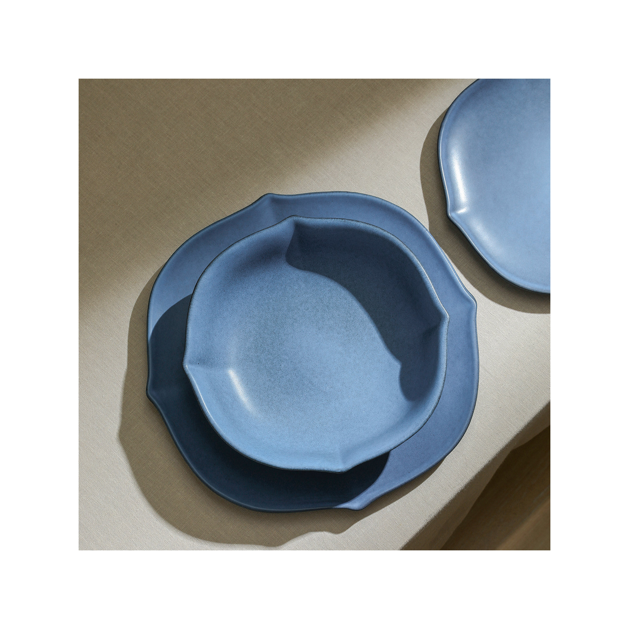 Stone Lain Baskerville 24-Piece Dinnerware Set Stoneware, Blue