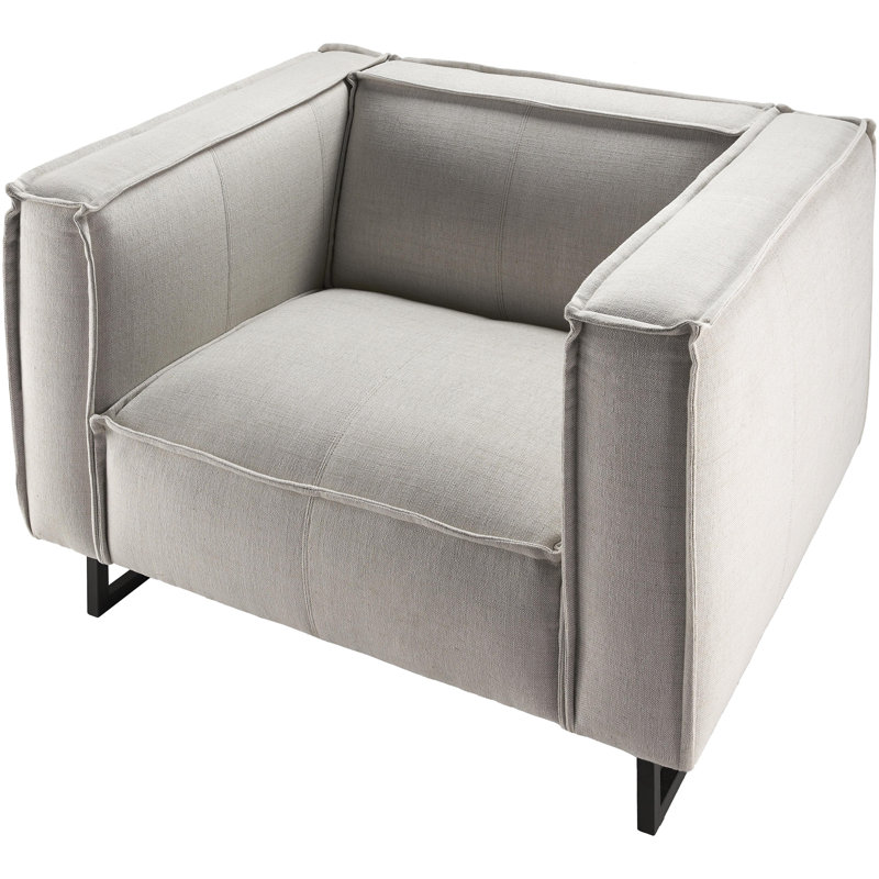 Aynsleigh Modern Accent Chair, White Genuine Leather