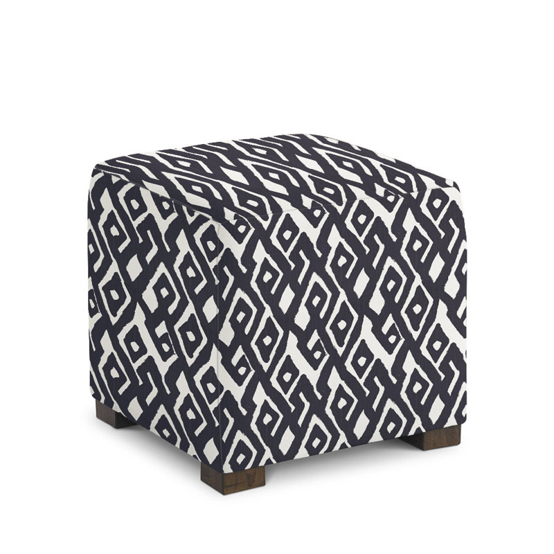 Canto Square Ottoman, Ink Cotton