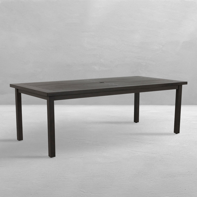 Club Aluminum Rectangular Dining Table Slate Gray, Slate Gray