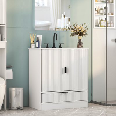 Meuble-lavabo simple 30 po avec comptoir en céramique