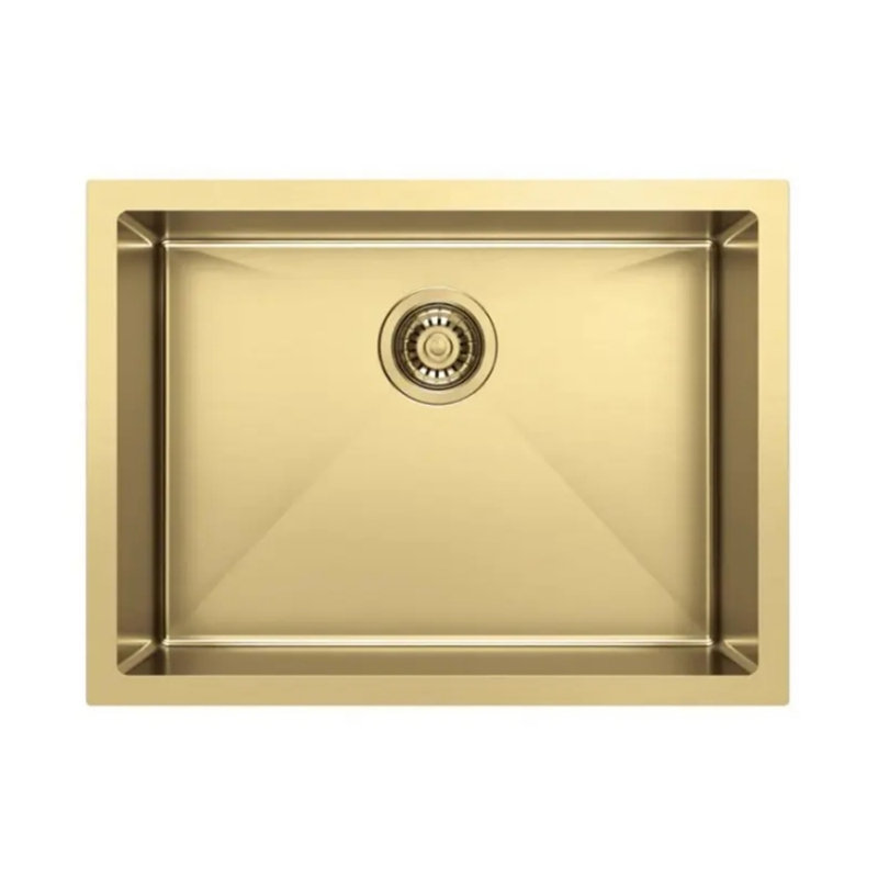 KDK HOME 23" x 18" Gold Undermount Kitchen Sink Single Bowl Stainless Steel Sinks for Kitchen/RV/Bar