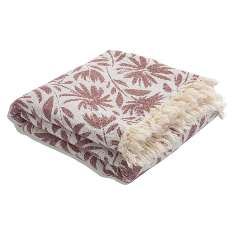 Couverture en mousseline réversible Antalya Whimsy, Bourgogne