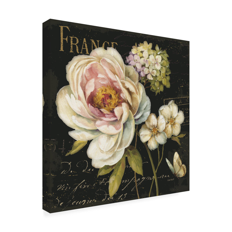 Ecevit Lisa Audit Marche de fleurs sur toile extérieure noire, H 14 po x l 14 po x P 1,5 po