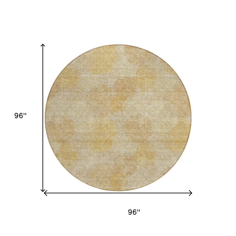 Tapis rond lavable à pois 8 po