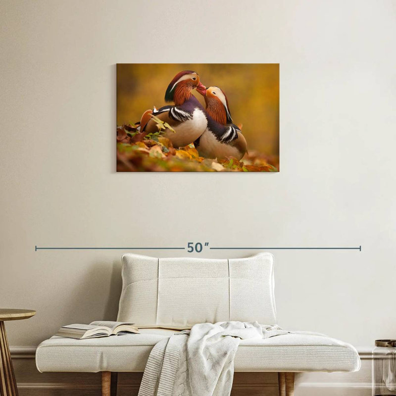 Brampt Loving Mandarin Ducks, 20" H x 30" W