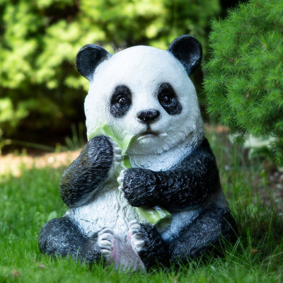 Grande statue de panda, ornements de pelouse de 16 po, décoration de patio intérieur et extérieur