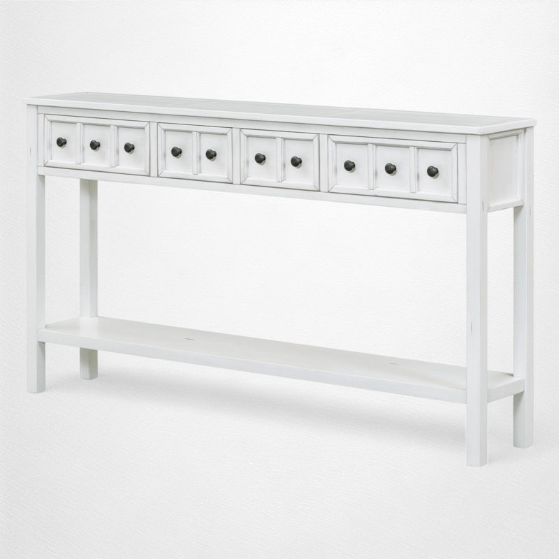60.03" Console Table, Antique White