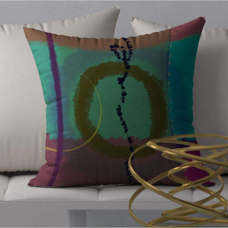 Housse de coussin carrée en forme de coussin décoratif Ginjiro, H 24 po x l 24 po