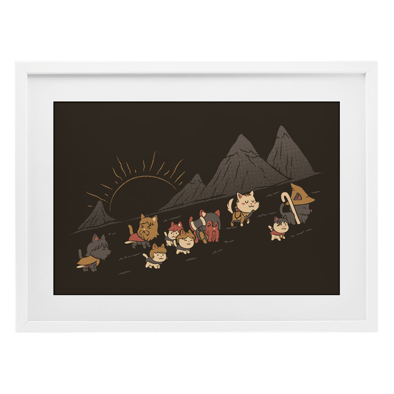 «Iconic Furrowship Of Ring Cats», reproduction sous verre encadrée, design par Tobe Fonseca, H 14 po x l 20 po