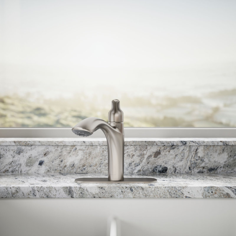 Rival Single-Handle Pull-Out Kitchen Sink Faucet With Two-Function Sprayhead, Vibrant Stainless