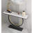 39.37" White;Black Rectangular Marble;Iron Console Table-1132564192