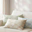 Housse de coussin en coton brodé Botanical 14 po x 24 po, lin-132758343