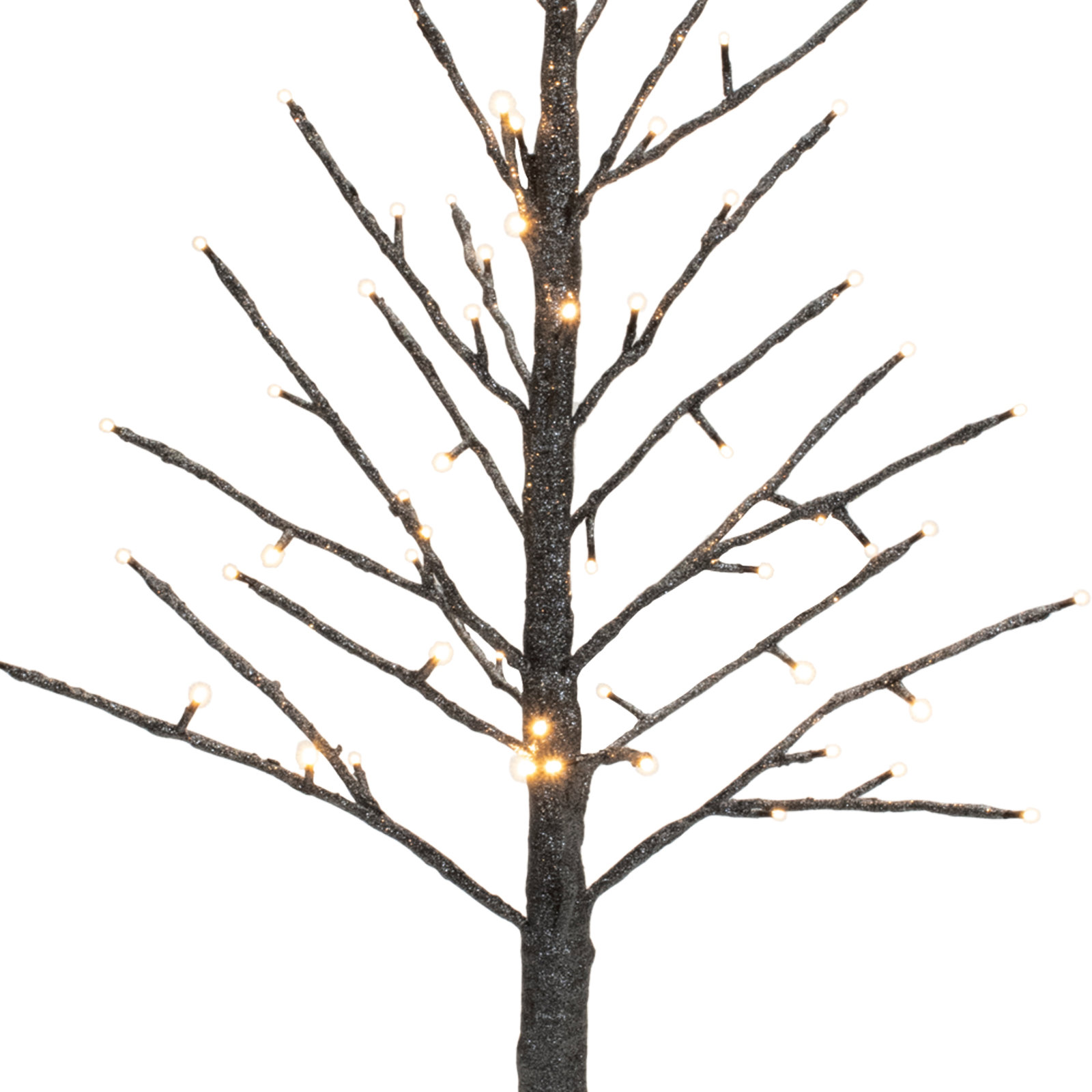 LED Glittered Twig Tree, Brown, 36" H x 17" W x 17" D