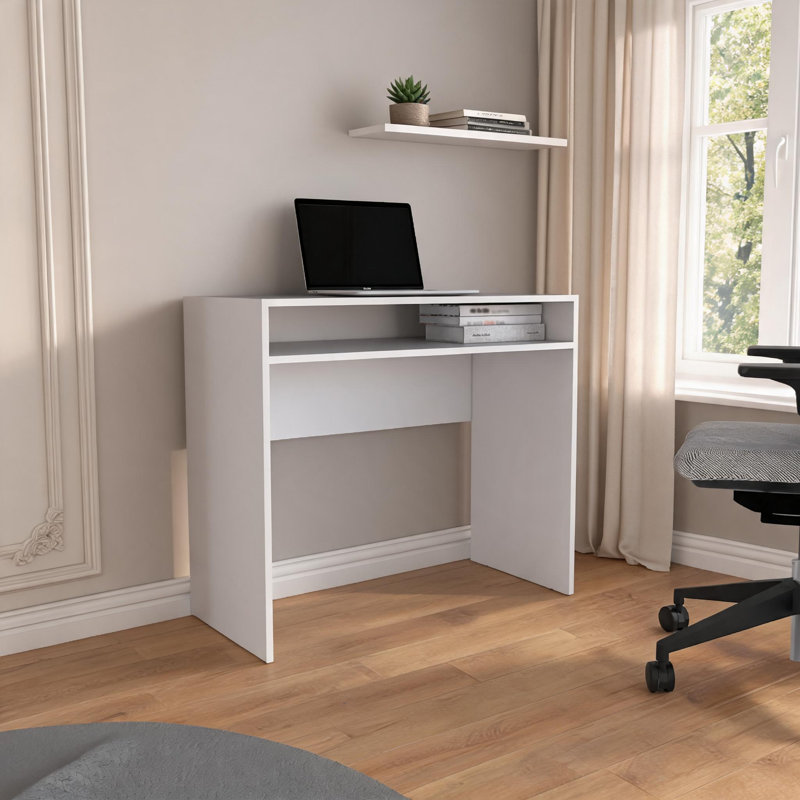 White Desk With Storage