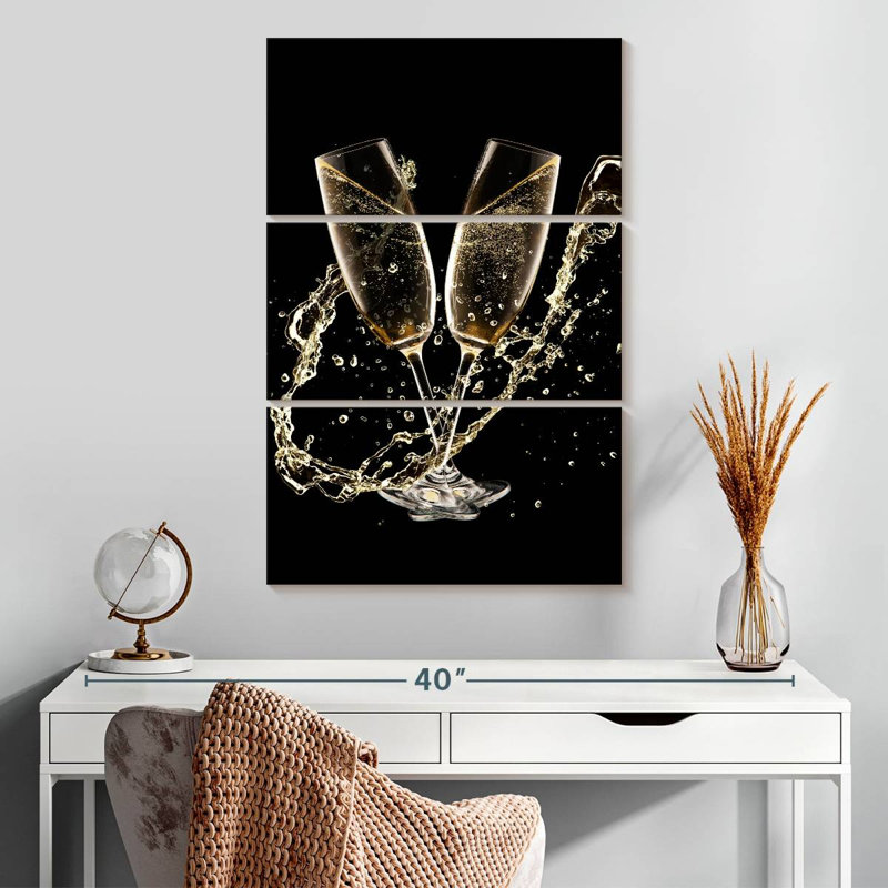 Yarlin Fizzy Champagne Splash, 32" H x 20" W