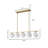5-Light Mid-Century Opal Glass Bubble Linear Pendant