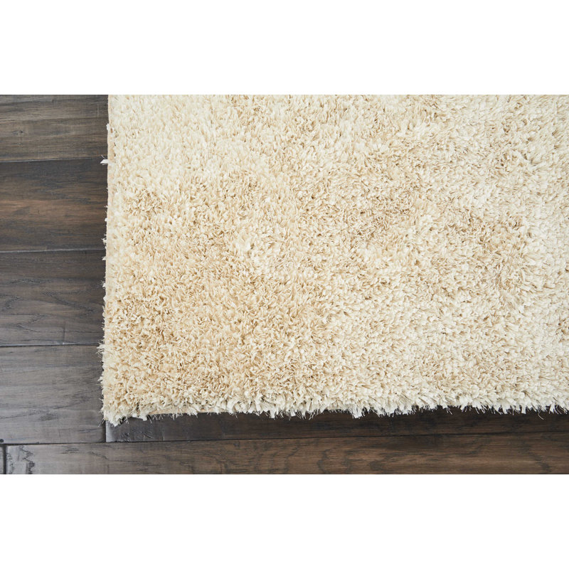 Tapis ivoire à poils longs Sinechra, Rectangle 7 pi 6 po x 9 pi 6 po
