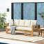 Lit de jour Wood Porch - Coussin à eau pour patio convertible et tissu