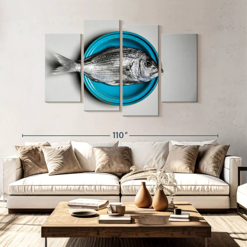 Yarlin Plate Of Fish, 54" H x 84" W