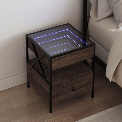 Daneli 40cm W Steel Bedside Table