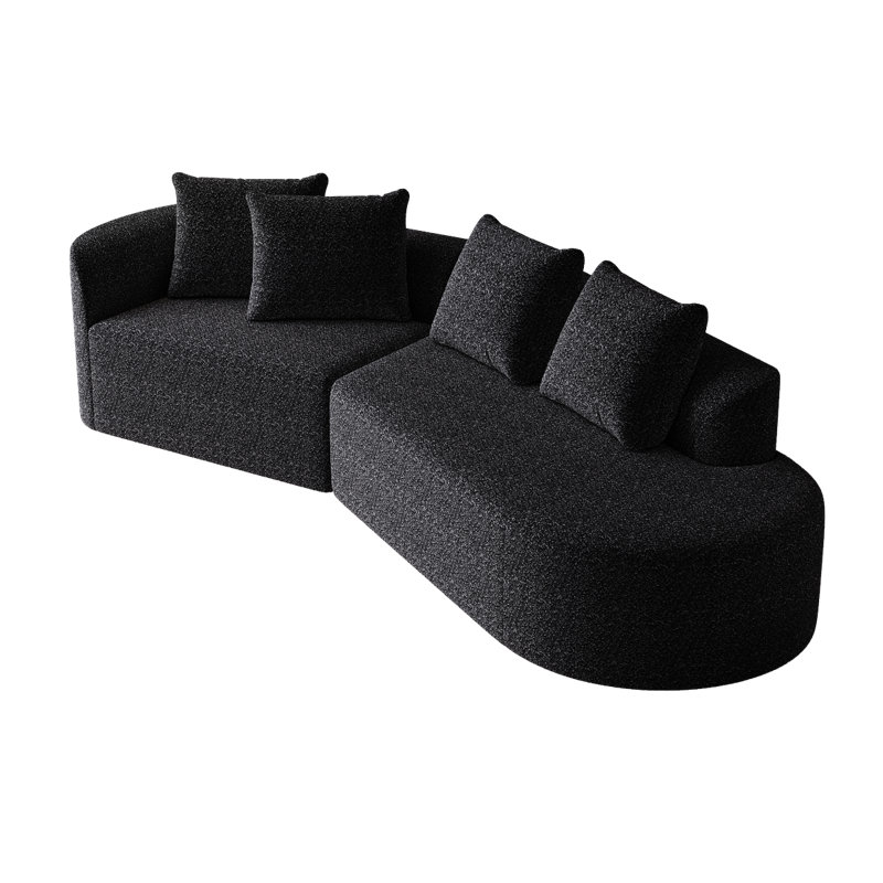 Canapé modulaire surdimensionné rembourré en chenille moderne avec sièges très profonds et larges, 4 coussins décoratifs et une combinaison gratuite pour le salon et la chambre à coucher
