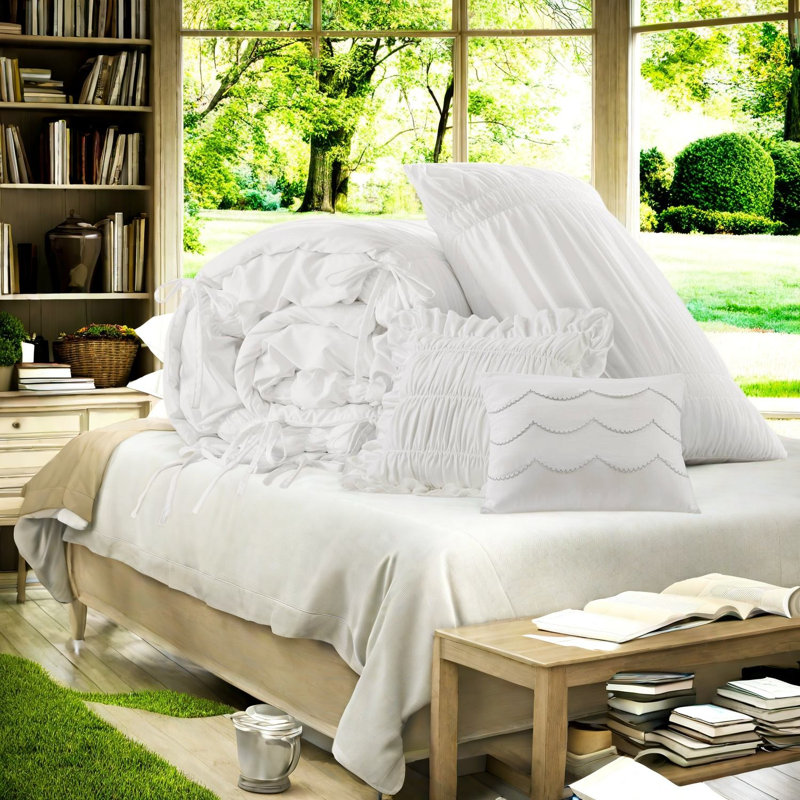 Ensembles de literie en microfibre de qualité supérieure simple TG, confort de maison de campagne française moderne