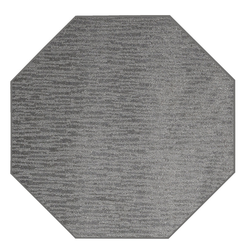 Tapis gris clair Jenisse, Octogone 3 pi