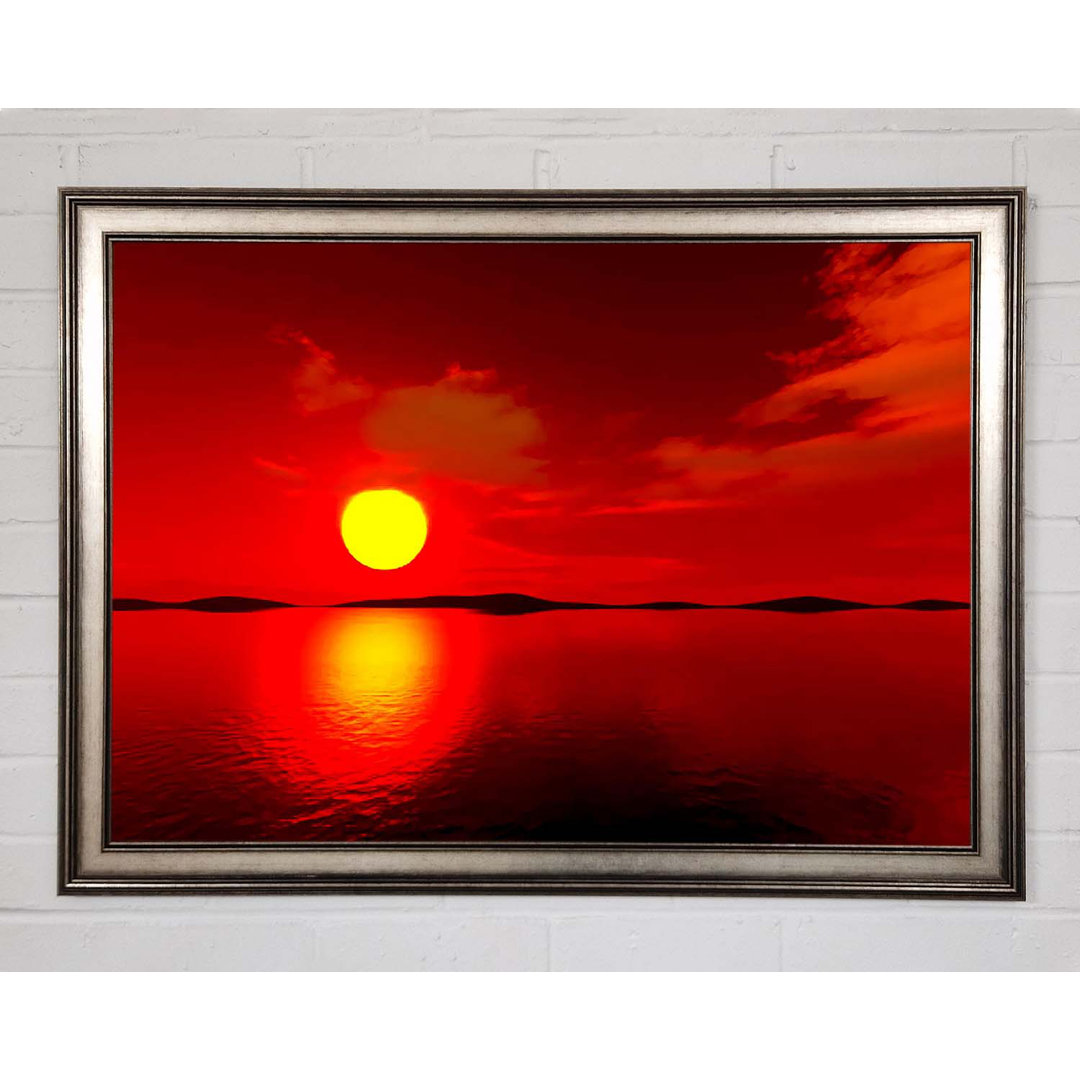 Red Sunblaze Reflexion Gerahmter Druck