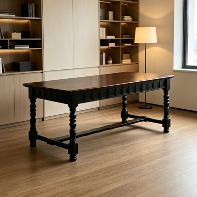 Multi-functional Rectangular Solid Wood Desk
