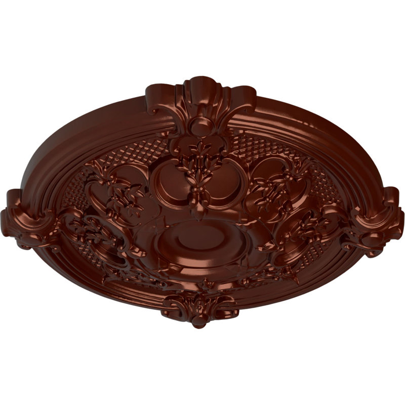 Médaillon de plafond Endurathane Hamilton, DE 17 3/8 po x P 1 3/4 po (convient aux auvents jusqu'à 3 3/4 po), fini cuivre antique peint à la main