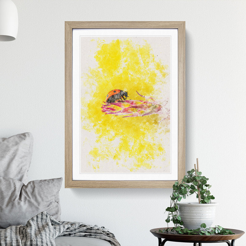Ladybird - Picture Frame Painting Print, 87cm H x 62cm W x 2cm D, Oak Framed