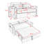 Canapé-lit multifonctionnel en velours avec poches de rangement, design moderne pour le salon