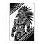 Tapis noir moelleux moelleux d'inspiration aztèque à motif d'aigle Warrior Global-1875594332
