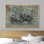 Signature signée, impression sur toile encadrée, locomotive vintage délavée avec impression de journal, transport, art numérique, art moderne, chic, brun chaud pour le salon