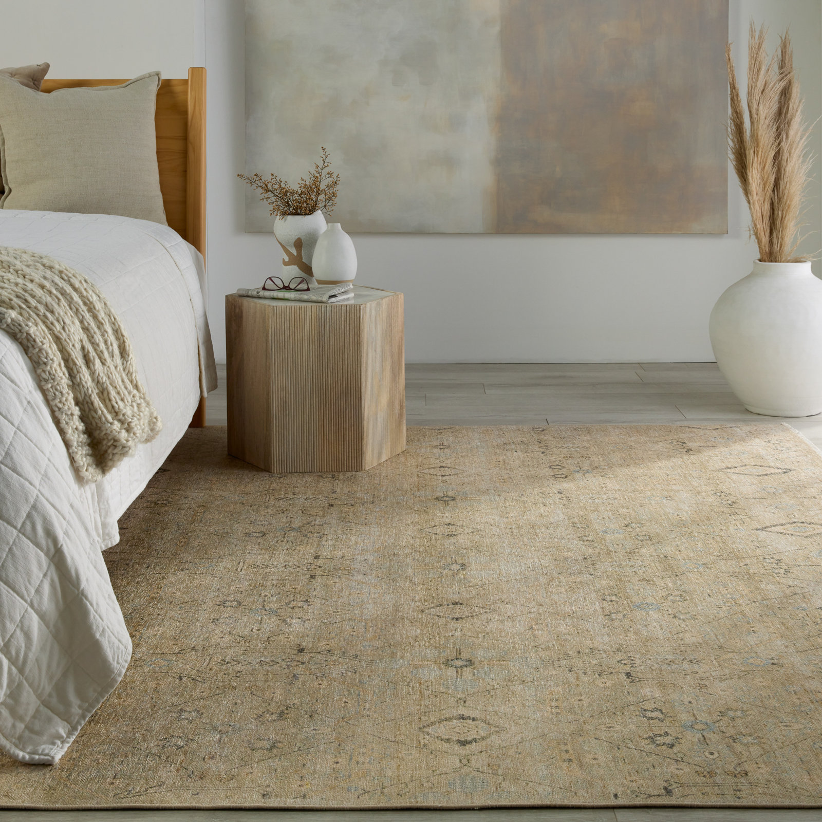 Ellett Cream/Blue Rug, Rectangle 8'10" x 11'9"