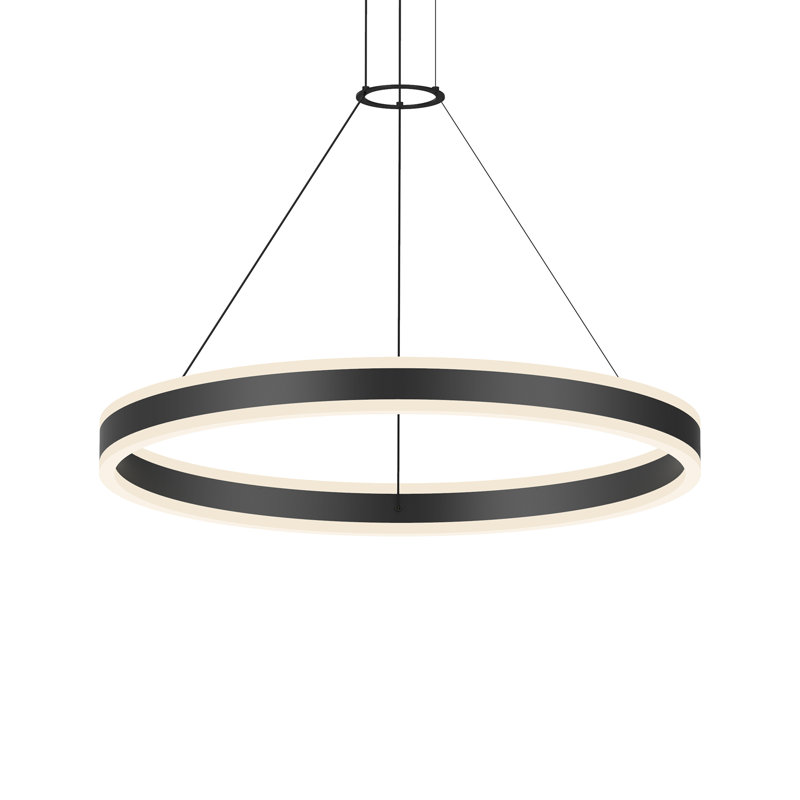 Corona 2 - Light LED Pendant, 2.75" H x 31.5" W, Bright Satin Aluminum
