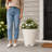 Cara Ribbed Round Taper Composite Planter-1394217540