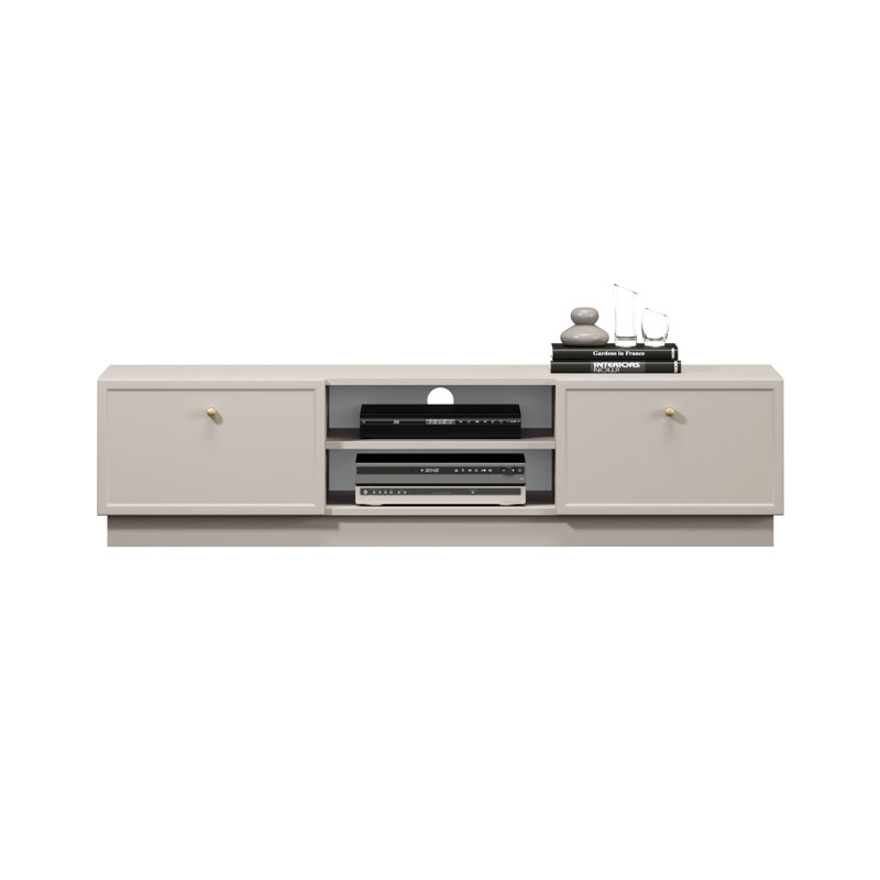 Bagga Unfinished TV Stand for TVs up to 77", Cream Beige/Gold