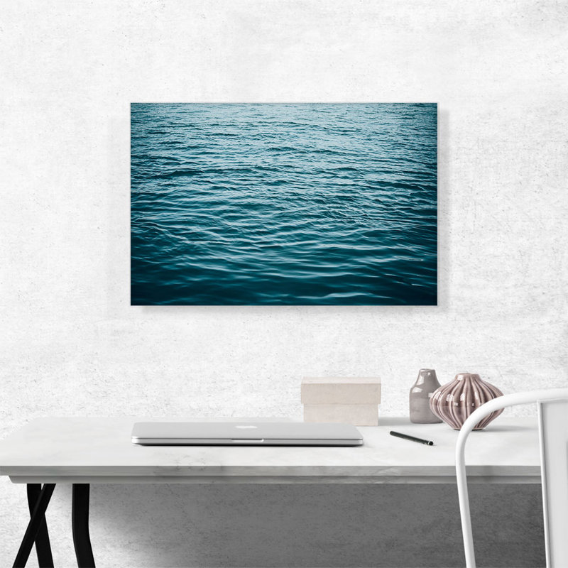 «Blue Water Waves Ocean Lake», impression sur toile tendue, H 18 po x l 26 po x P 1,5 po